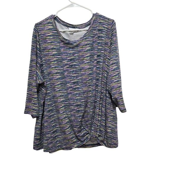 Christopher & Banks Tops - Christopher Banks 2X Multicolor Twist Front Top Plus Size